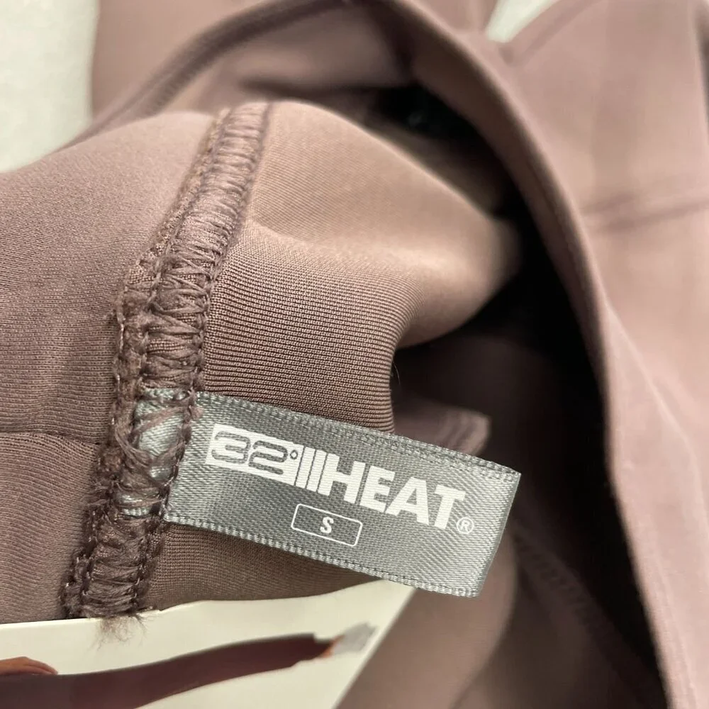 32 Degrees Heat Women's S Jogger Pants With Zippered Pocket Brown M0700